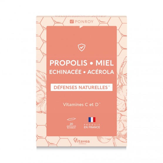 Ampoules Propolis - Miel -  Échinacée - Acérola